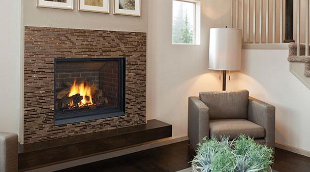 Regency B41XTCE Large Gas Fireplace with tile surround and large viewing area